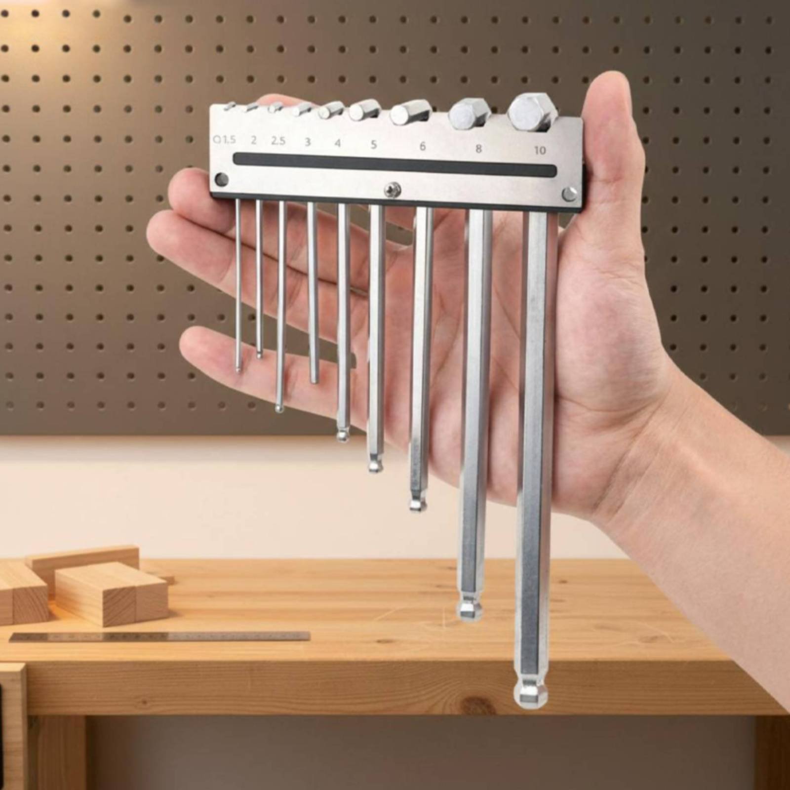 Workshop Tools Organizer - Portachiavi esagonali da parete in metallo,